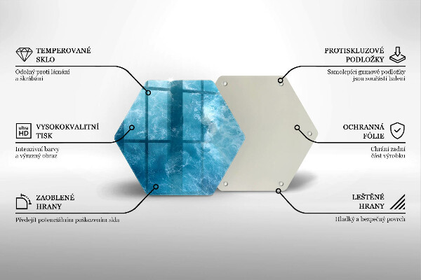 Tabla de cortar de vidrio Agua azul