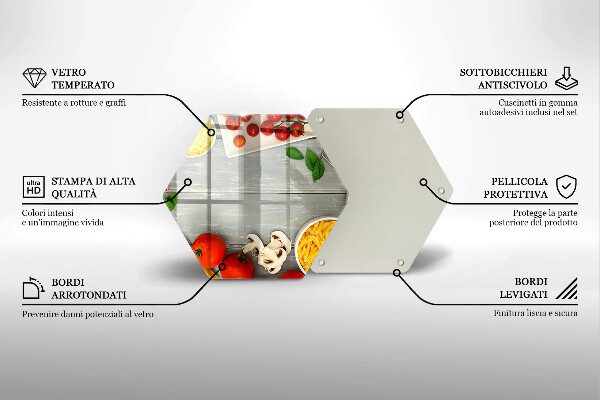 Tabla de cortar de vidrio Comida de cocina