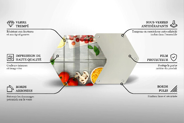Tabla de cortar de vidrio Comida de cocina