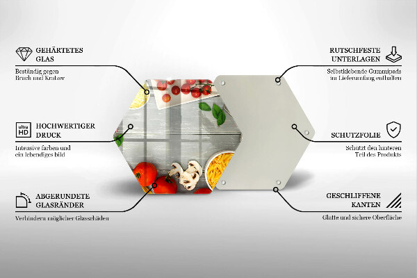 Tabla de cortar de vidrio Comida de cocina