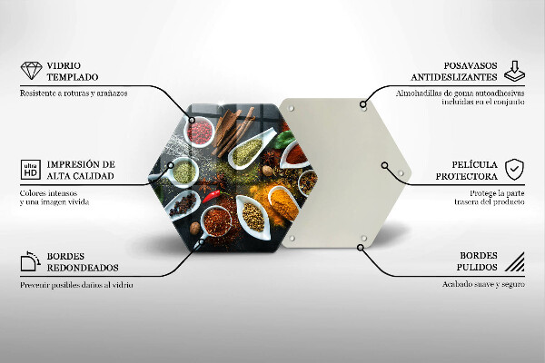 Tabla de cortar de vidrio Especias de cocina