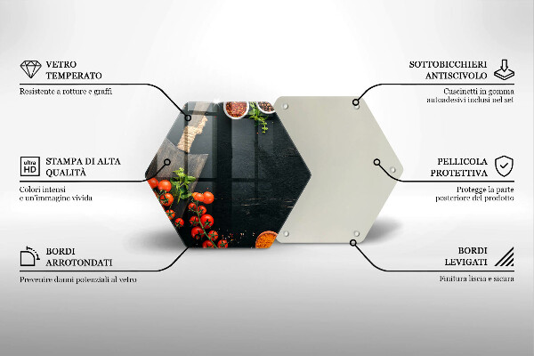 Tabla de cortar de vidrio Tomates cherry