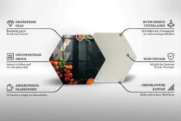 Tabla de cortar de vidrio Tomates cherry