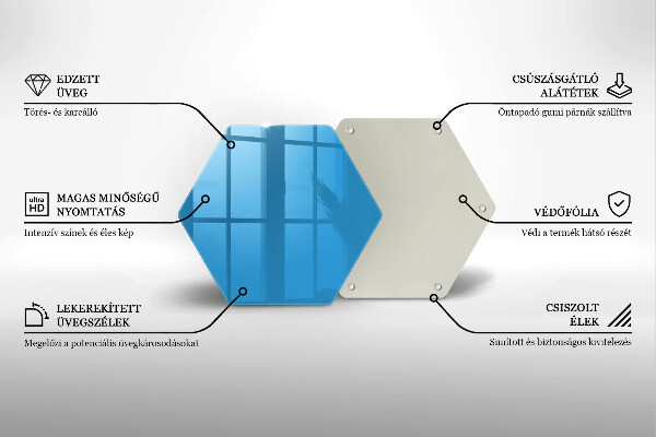 Tabla de cortar de vidrio Color azul