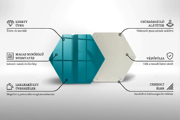 Tabla de cortar de vidrio Turquesa