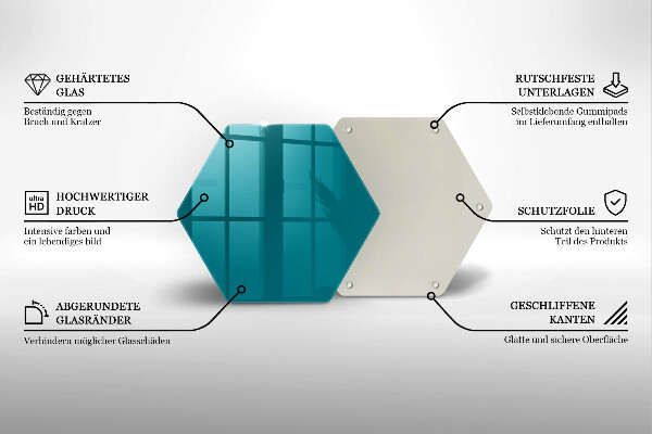 Tabla de cortar de vidrio Turquesa