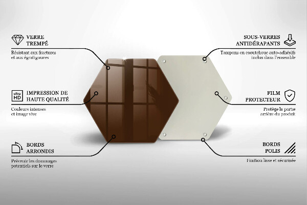 Tabla de cortar de vidrio Color marrón