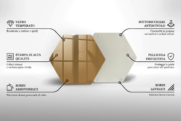 Tabla de cortar de vidrio Color beige