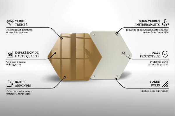 Tabla de cortar de vidrio Color beige