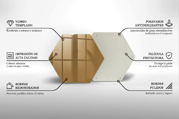 Tabla de cortar de vidrio Color beige