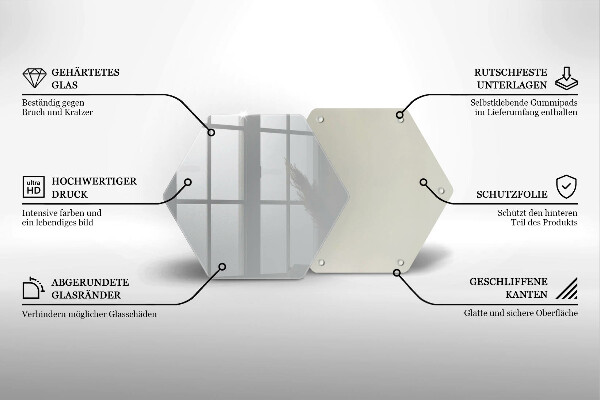 Tabla de cortar de vidrio Color gris
