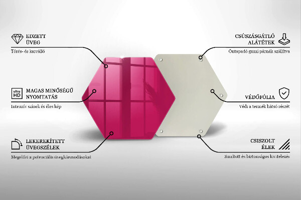 Tabla de cortar de vidrio Color rosa