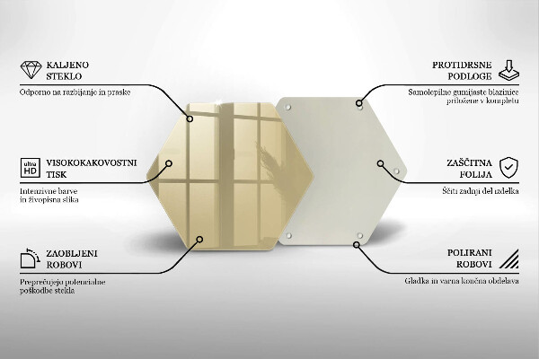 Tabla de cortar de vidrio Color beige