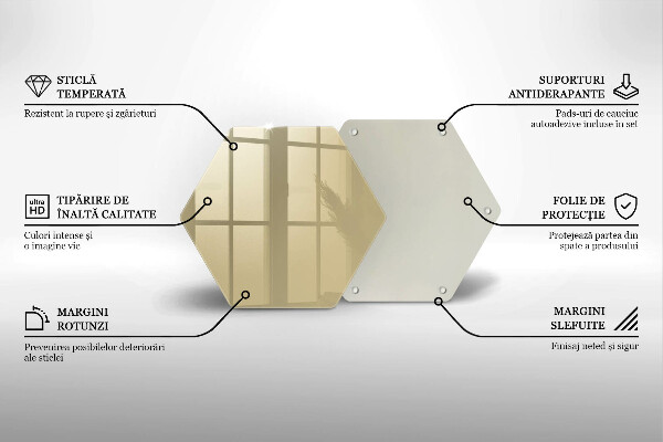 Tabla de cortar de vidrio Color beige