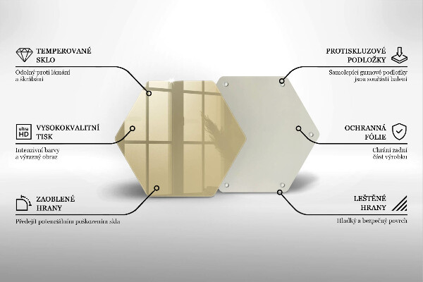 Tabla de cortar de vidrio Color beige