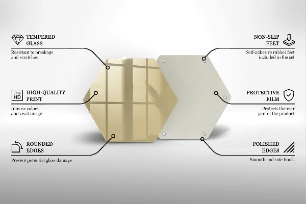 Tabla de cortar de vidrio Color beige