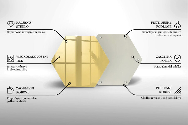 Tabla de cortar de vidrio Amarillo
