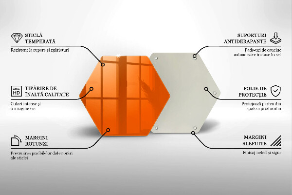 Tabla de cortar de vidrio Color naranja