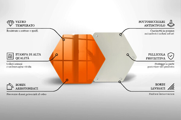 Tabla de cortar de vidrio Color naranja