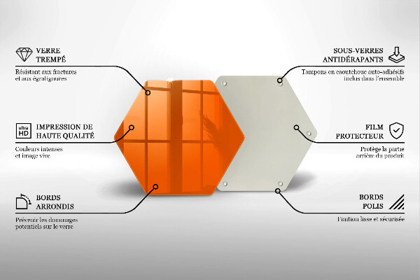Tabla de cortar de vidrio Color naranja