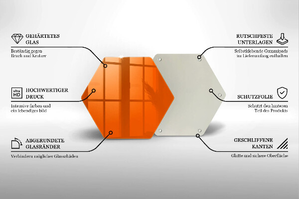 Tabla de cortar de vidrio Color naranja