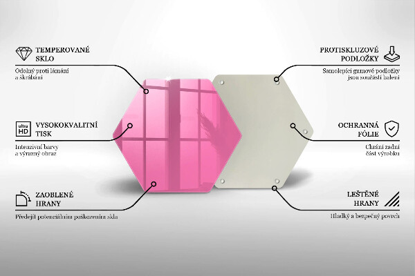 Tabla de cortar de vidrio Color rosa