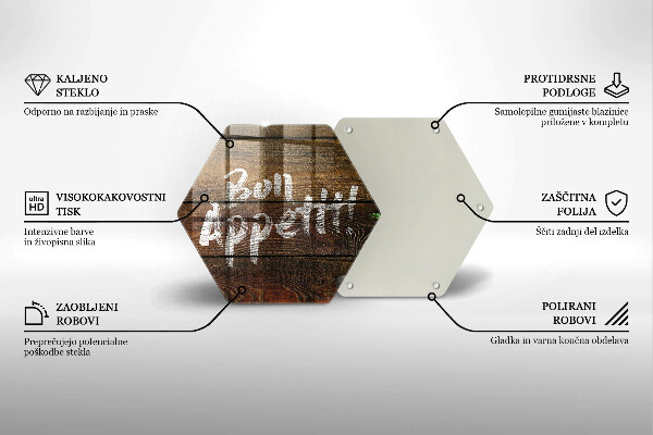 Tabla de cortar de vidrio Tableros de inscripción bon appetit