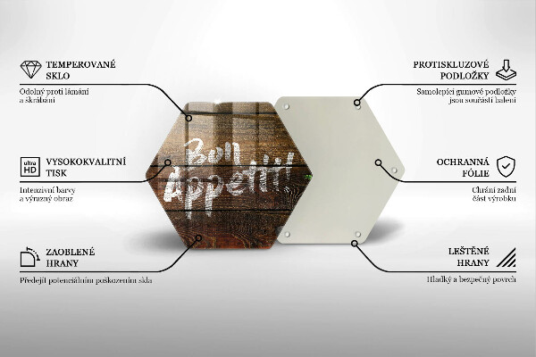 Tabla de cortar de vidrio Tableros de inscripción bon appetit