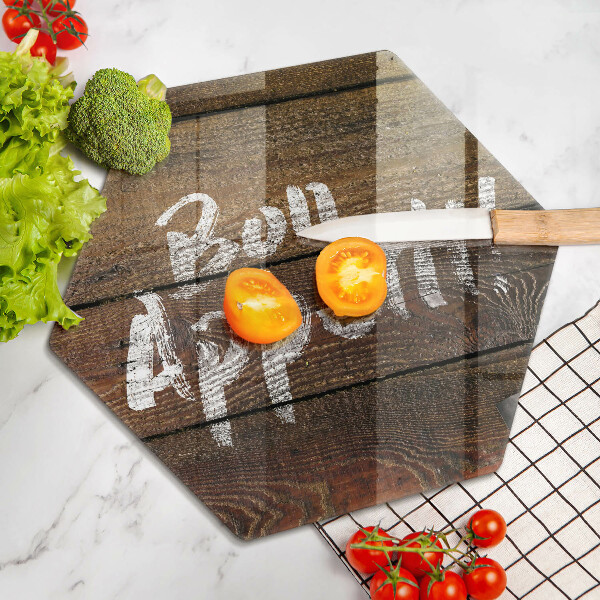 Tabla de cortar de vidrio Tableros de inscripción bon appetit