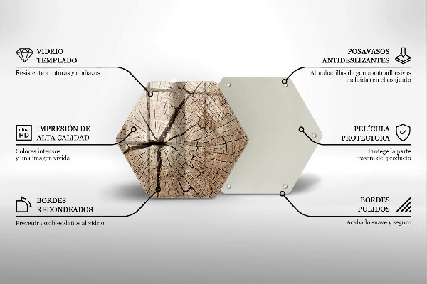 Tabla de cortar de vidrio Sección transversal de un árbol
