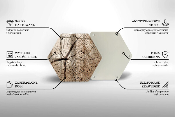 Tabla de cortar de vidrio Sección transversal de un árbol