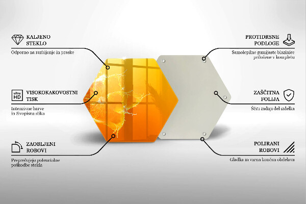 Tabla de cortar de vidrio Fruta jugosa de naranja