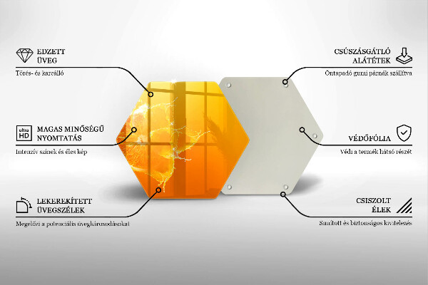 Tabla de cortar de vidrio Fruta jugosa de naranja