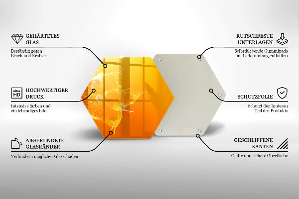 Tabla de cortar de vidrio Fruta jugosa de naranja