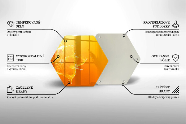Tabla de cortar de vidrio Fruta jugosa de naranja