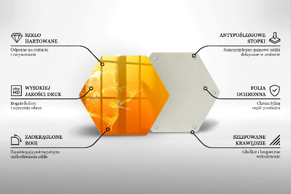 Tabla de cortar de vidrio Fruta jugosa de naranja