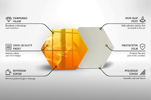 Tabla de cortar de vidrio Fruta jugosa de naranja