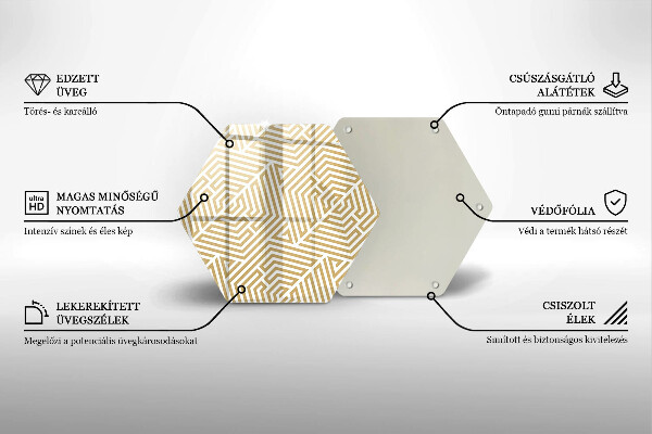 Tabla de cortar de vidrio Líneas geométricas