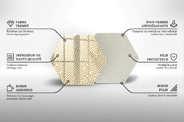 Tabla de cortar de vidrio Líneas geométricas