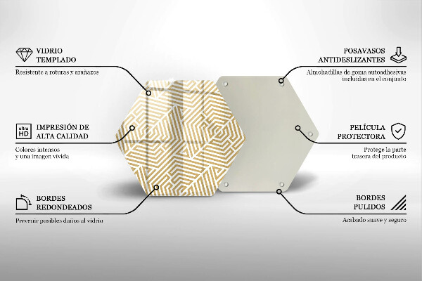 Tabla de cortar de vidrio Líneas geométricas