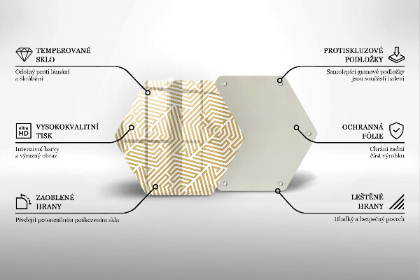 Tabla de cortar de vidrio Líneas geométricas