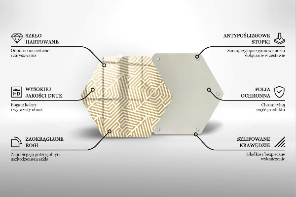 Tabla de cortar de vidrio Líneas geométricas