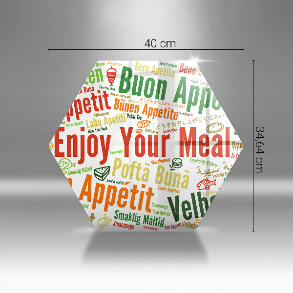 Tabla de cortar de vidrio Subtítulos buen provecho idiomas