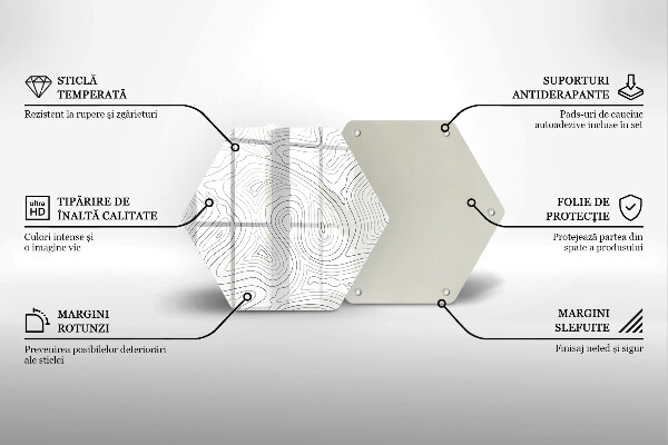 Tabla de cortar de vidrio Formas abstractas