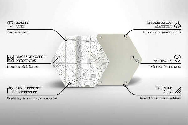Tabla de cortar de vidrio Formas abstractas