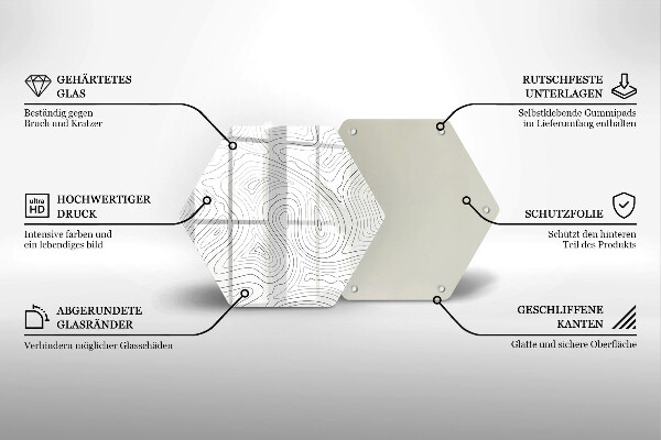 Tabla de cortar de vidrio Formas abstractas