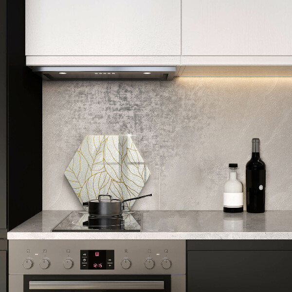 Tabla de cortar de vidrio Patrón de hojas de arte lineal