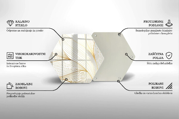Tabla de cortar de vidrio Patrón de líneas modernas
