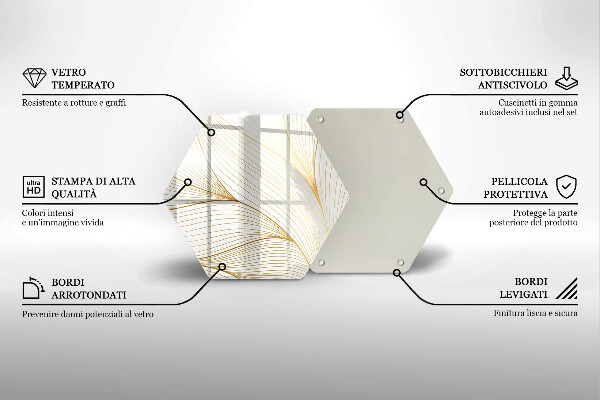 Tabla de cortar de vidrio Patrón de líneas modernas