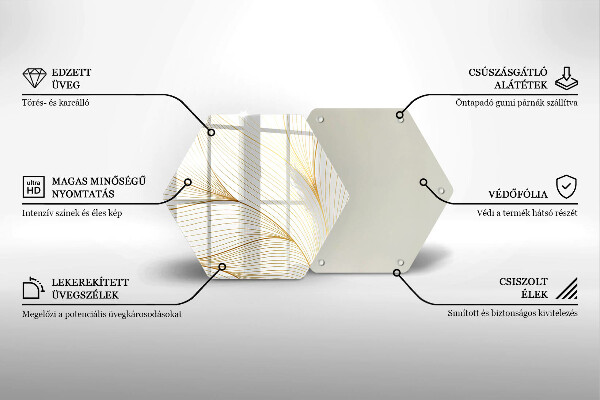 Tabla de cortar de vidrio Patrón de líneas modernas